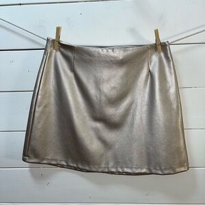DYNAMITE Metallic Gold Mini Skirt - Size M (NWT)